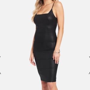 bebe Vegan Leather Black Snakeskin Midi Dress - New without tags - Size M